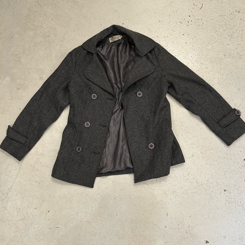 Women's Charcoal Gray Peacoat